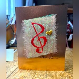 ❤️🎼hand painted on fabric Love heart card